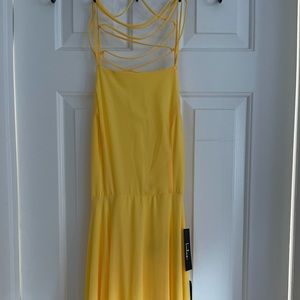 Lulu's strappy to be here yellow maxi dress